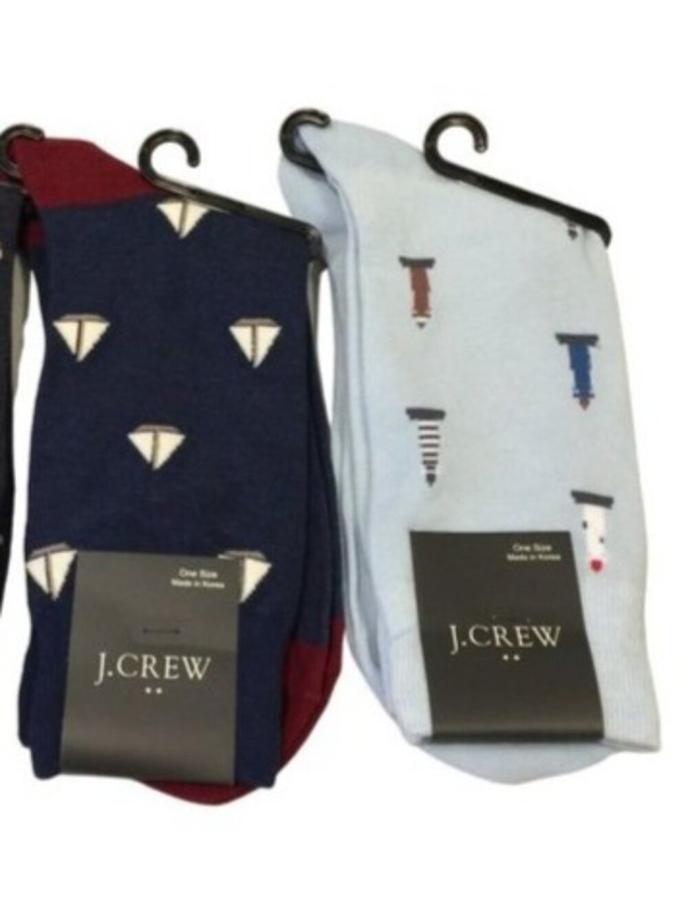 J Crew Men's Crew Socks OSFM Sailboats Lighthouses Set of 2
